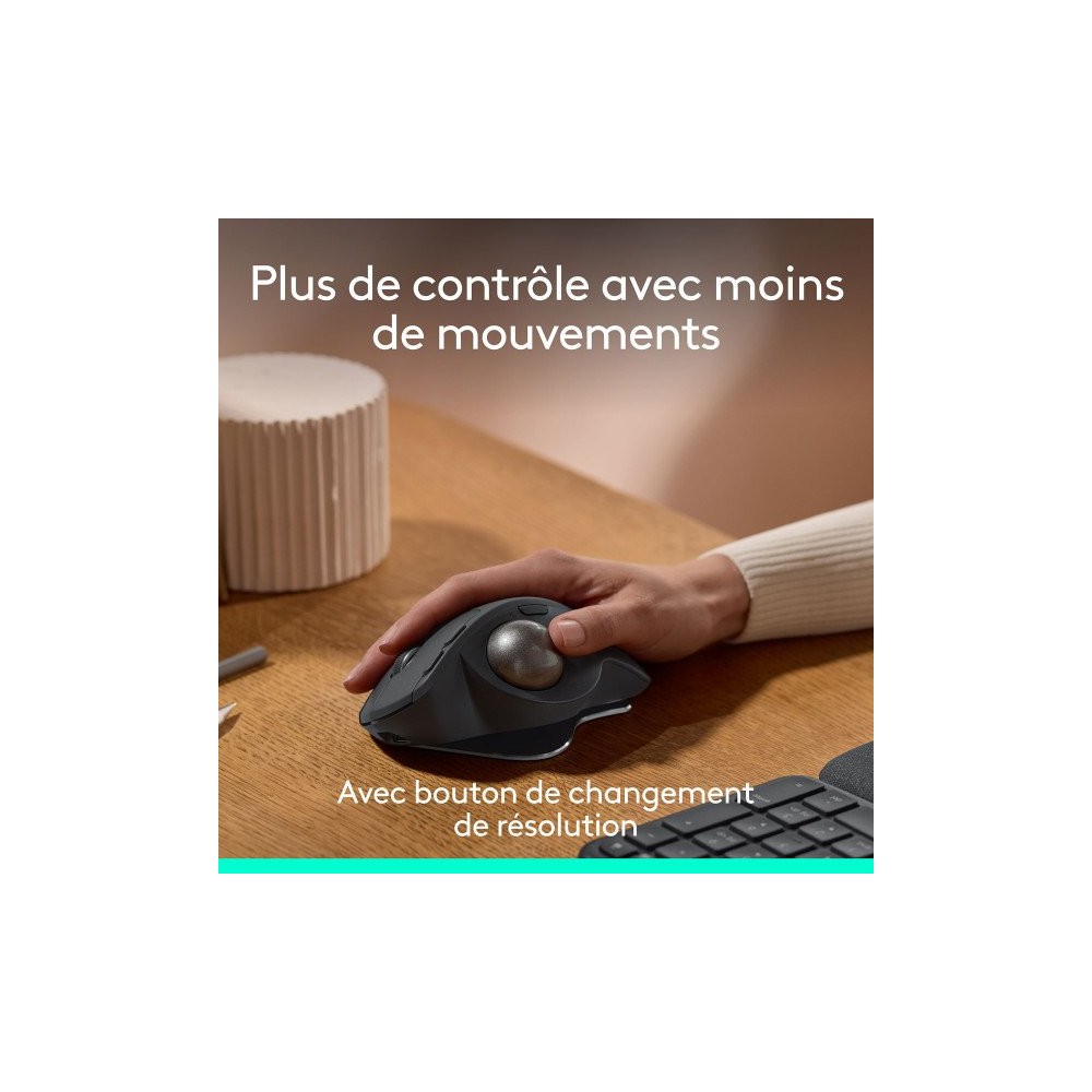 Logitech MX Ergo S. Contrôleur de pointage à ressort sans fil - Achetez au meilleur prix au Maroc | MajesTech