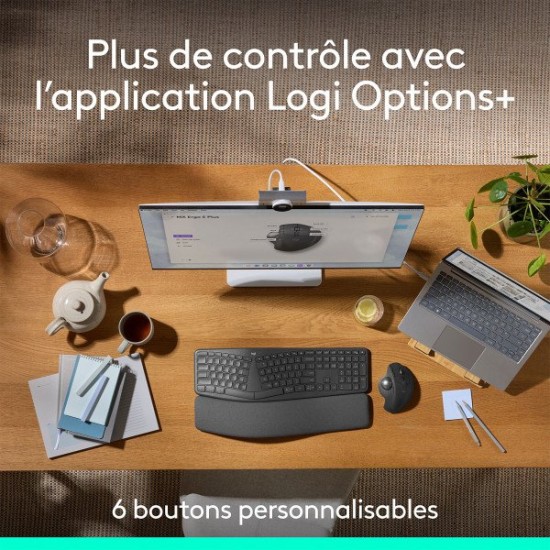 Logitech MX Ergo S. Contrôleur de pointage à ressort sans fil - Achetez au meilleur prix au Maroc | MajesTech