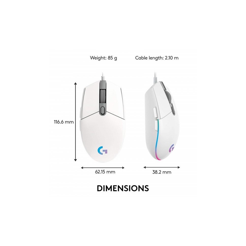 Logitech G102 Blanc - Acheter au Maroc | MajesTech